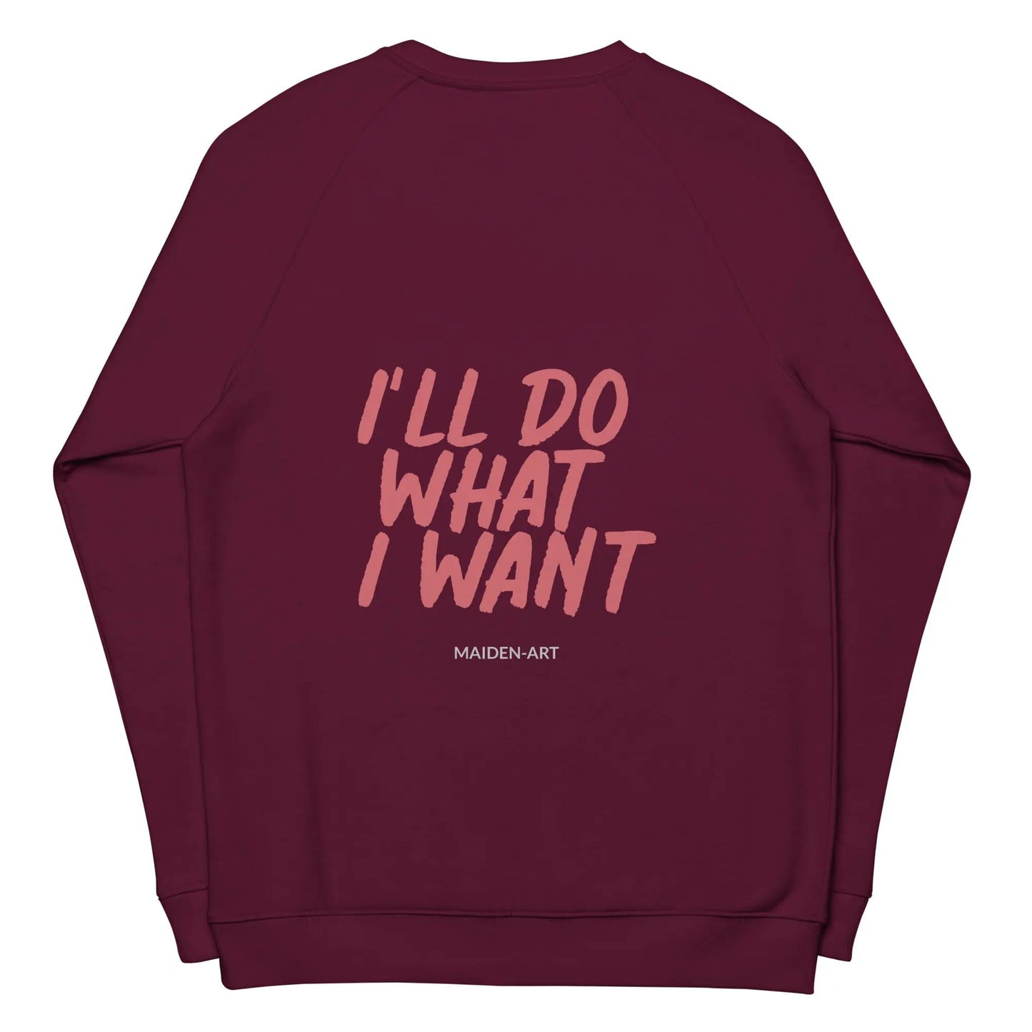 Rebel Girl Unisex organic raglan sweatshirt Organic Clothing with EMBROIDERY