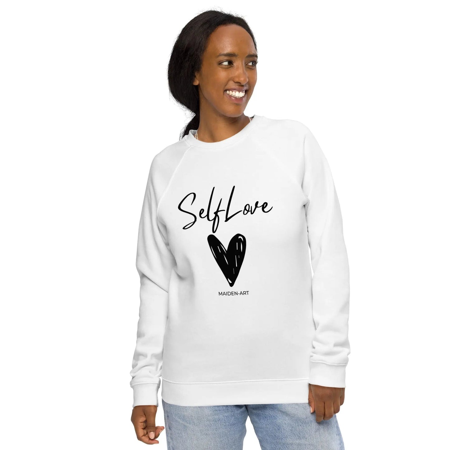 Organic Sweatshirt SELF LOVE Unisex organic raglan sweatshirt